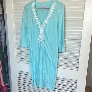 Lilly Pulitzer Light Blue Swim Cover up with White Trim